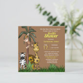 Invitation Baby shower des animaux de la jungle (Debout devant)