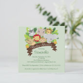Invitation Baby shower des animaux de la jungle moderne (Debout devant)