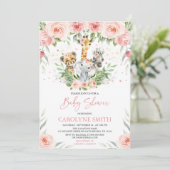 Invitation Baby shower des animaux de la Jungle ro (Debout devant)