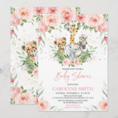 Invitation Baby shower des animaux de la Jungle ro (Devant / Derrière)