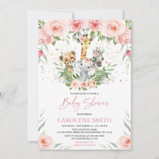 Invitation Baby shower des animaux de la Jungle ro