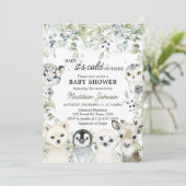 Invitation Baby shower des animaux de l'Arctique (Debout devant)