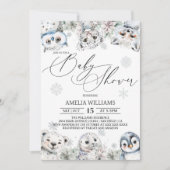 Invitation Baby shower des animaux de l'Arctique (Devant)