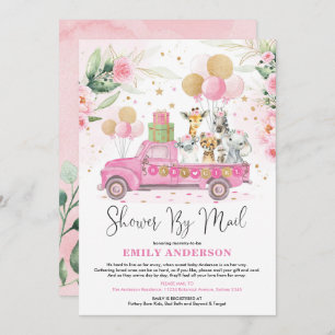 Invitation Baby shower Des Animaux De Safari De Girly Jungle 