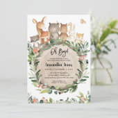 Invitation Baby shower des animaux des bois (Debout devant)