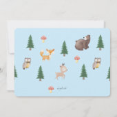 Invitation Baby shower des animaux des bois (Dos)