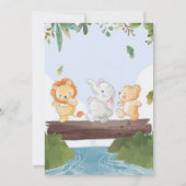 Invitation Baby shower des animaux des bois (Dos)