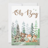 Invitation Baby shower des animaux des bois (Dos)