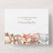 Invitation Baby shower des animaux des bois (Verso)