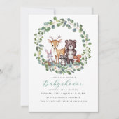 Invitation baby shower des animaux des bois (Devant)