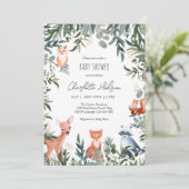 Invitation Baby shower des animaux des bois (Debout devant)