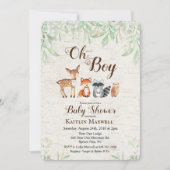 Invitation Baby shower des animaux des bois (Devant)