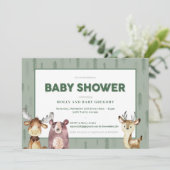 Invitation Baby shower des animaux des bois (Debout devant)