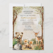Invitation Baby shower des animaux des bois (Devant)