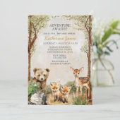 Invitation Baby shower des animaux des bois (Debout devant)