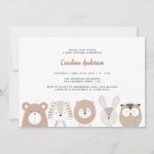 Invitation Baby shower des animaux des bois (Devant)