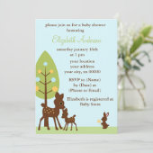 Invitation Baby shower des animaux des bois (Debout devant)