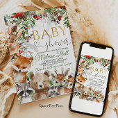 Invitation Baby shower des animaux des bois