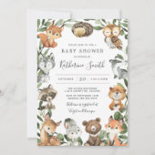 Invitation Baby shower des animaux des bois (Devant)