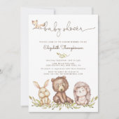 Invitation Baby shower des animaux des bois (Devant)