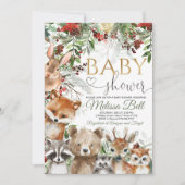 Invitation Baby shower des animaux des bois (Devant)