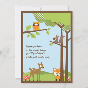 Invitation Baby shower des animaux des bois