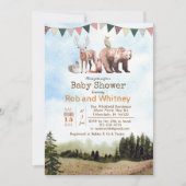 Invitation Baby shower des animaux des bois (Devant)
