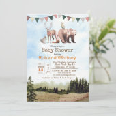 Invitation Baby shower des animaux des bois (Debout devant)