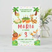 Invitation Baby shower des animaux des bois (Debout devant)