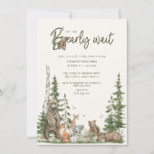 Invitation Baby shower des animaux des bois d'attente précoce (Devant)