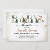 Invitation Baby shower des animaux des bois Hiver (Devant)