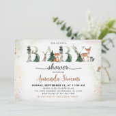 Invitation Baby shower des animaux des bois Hiver (Debout devant)