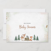 Invitation Baby shower des animaux des bois Hiver (Dos)