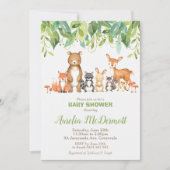 Invitation Baby shower des animaux des forêts Neutralité des (Devant)
