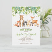 Invitation Baby shower des animaux des forêts Neutralité des (Debout devant)