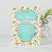 Invitation Baby shower des animaux forestiers (Debout devant)
