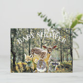 Invitation Baby shower des animaux forestiers (Debout devant)