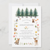 Invitation Baby shower des animaux forestiers (Devant)