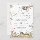 Invitation Baby shower des animaux forestiers (Devant)