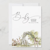 Invitation Baby shower des animaux forestiers (Dos)