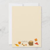 Invitation Baby shower des animaux forestiers (Dos)