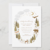 Invitation Baby shower des animaux forestiers (Devant)