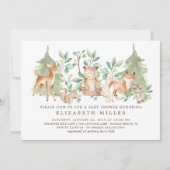 Invitation Baby shower des animaux forestiers (Devant)