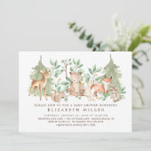 Invitation Baby shower des animaux forestiers (Debout devant)