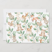 Invitation Baby shower des animaux forestiers (Dos)