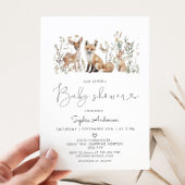 Invitation Baby shower des animaux forestiers