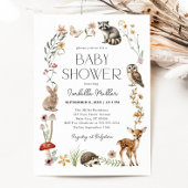 Invitation Baby shower des animaux forestiers