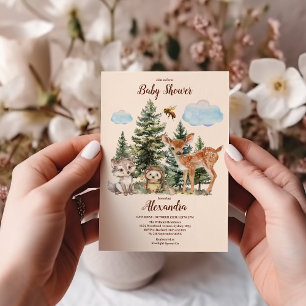 Invitation Baby shower des animaux forestiers