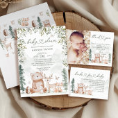 Invitation Baby shower des animaux forestiers
