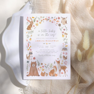 Invitation Baby shower des animaux forestiers